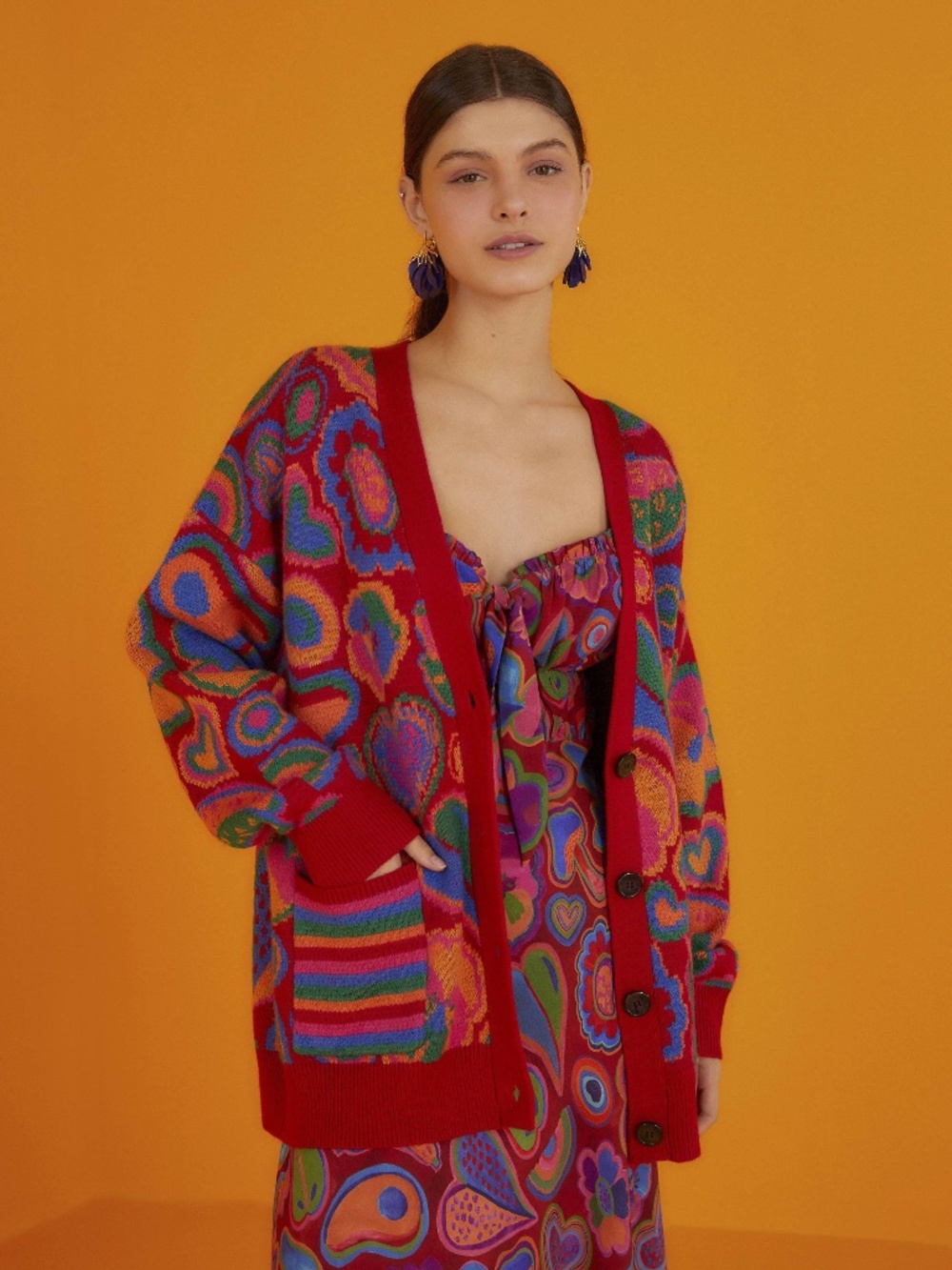 Retro Farm Rio Red Lisa Cardigan